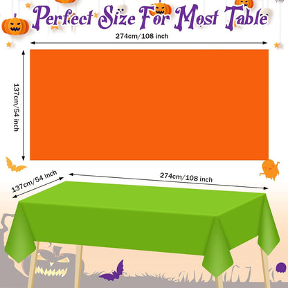 Patelai 24 Pcs Halloween Tablecloth 54"x108", Disposable Rectangle Plastic