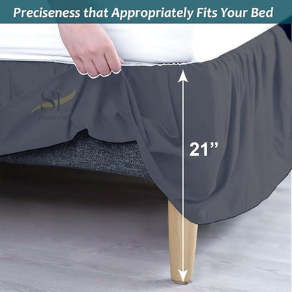 Shreem Linen Ruffled Bed Skirt - Image 4