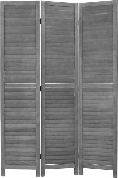 3 panel wood room divider 5.7 ft tall, main product view