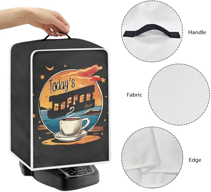 Mumeson Coffee Cup Print Coffee Maker Cover, Blender Dust Cover Juice Machine - Image 5