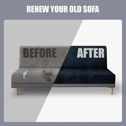 molasofa Leather Like Stretch Futon Slipcover Armless Futon Bed Sofa Cover - Image 6