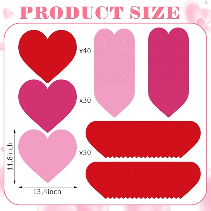 Harloon 100 Pcs Valentine's Day Paper Placemat Bulk 13.4”x 11.8” Disposable - Image 2
