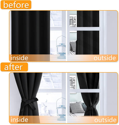 hiasan blackout curtains for bedroom, 60 x 63, side view