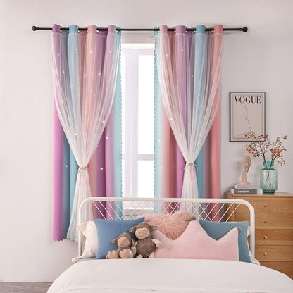 FANLI Ombre Rainbow Blackout Curtains - Image 4