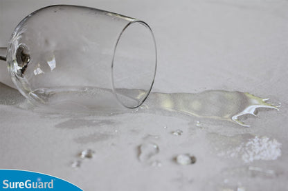 sureguard queen size mattress protector - 100% waterproof shown in use