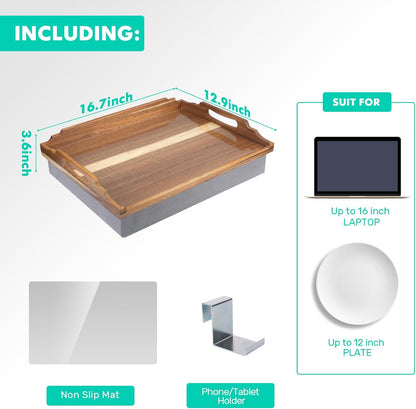 drelifam lap desk with cushion,wooden bed tray table, side view