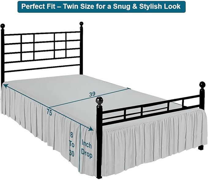 Shreem Linen Ruffled Bed Skirt - Image 6