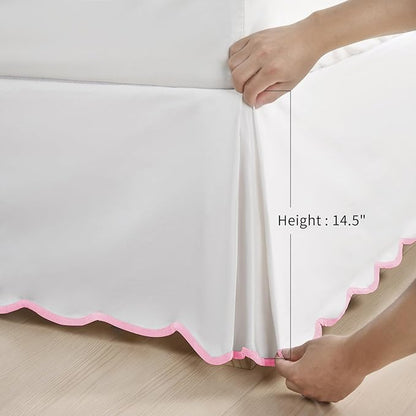 HIG Off-White Chic King Bed Skirt - Image 4