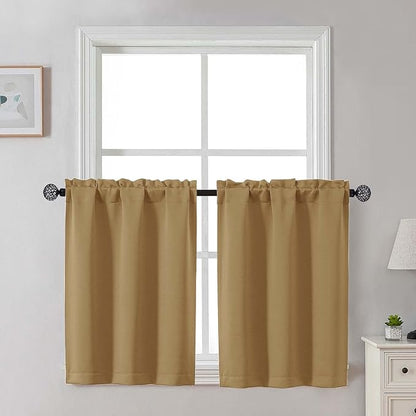 Gwine Short Curtains 30 Inch Length, Light Filtering Small Kitchen Window by Gwine
