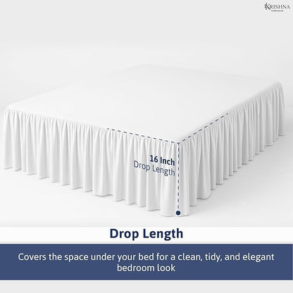 KRISHNA Ruffled Bed Skirt with Split Corners King, 100% Microfiber Hotel Quality - Image 4