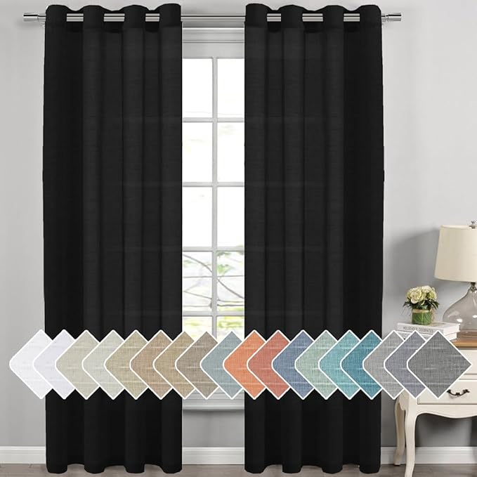 H.VERSAILTEX Linen Curtains Natural Blended Curtain Panels by HVERSAILTEX