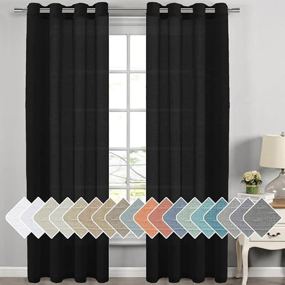 H.VERSAILTEX Linen Curtains Natural Blended Curtain Panels by HVERSAILTEX