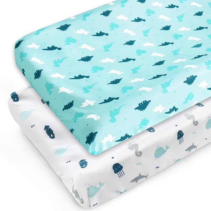 Changing Pad Cover for Boys Girls 2 Pack, Comfy & Breathable Changing Table by SpringspiritBedding