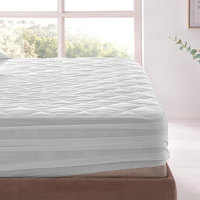YATAS BEDDING Perle Quilted Fitted Mattress Protector, Machine Washable and - Image 5