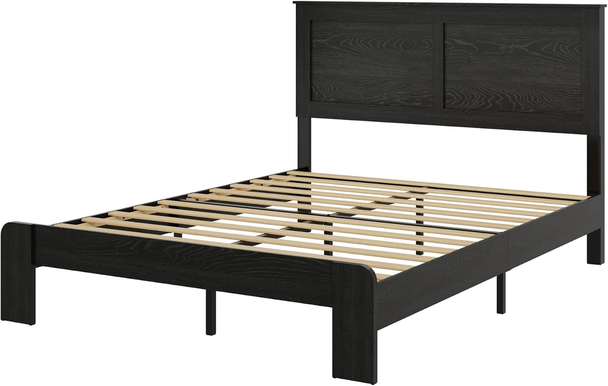 wooden bed frame full size with headboard, farmhouse, package contents