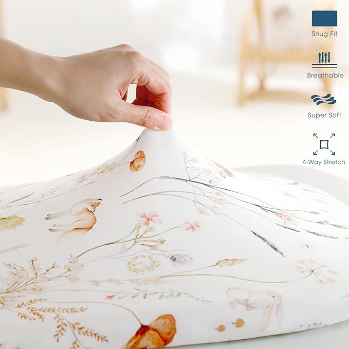 GRSSDER Ultra Soft Bassinet Sheets 2 Pack, Stretchy Breathable Knit Bassinet - Image 6