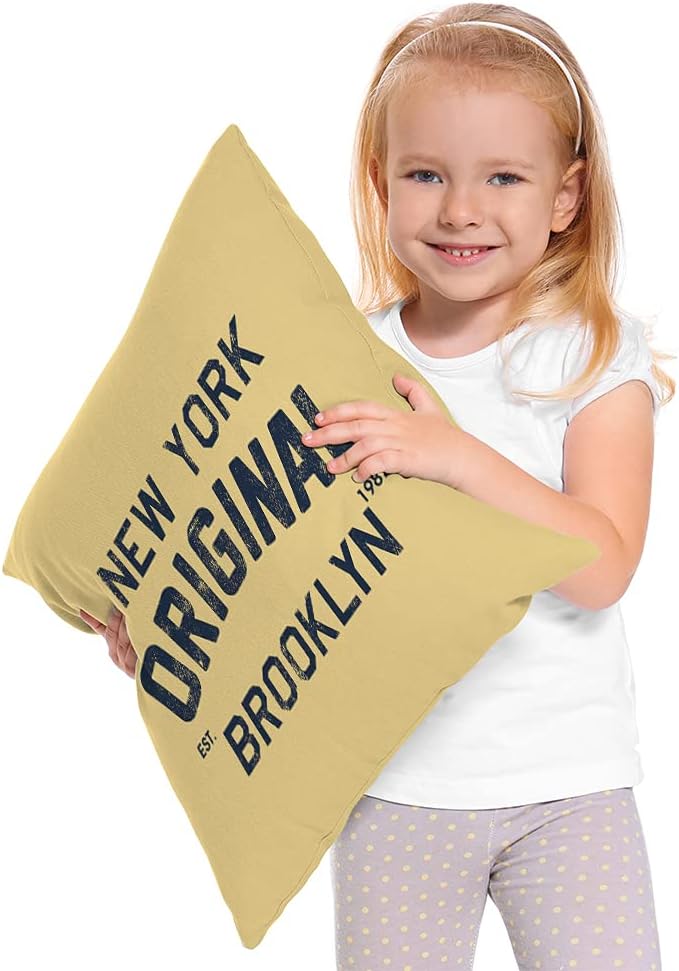 Moslion Original Lettering New York Brooklyn Vintage Throw Pillow Covers - Image 2