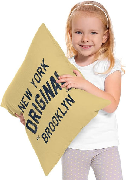 Moslion Original Lettering New York Brooklyn Vintage Throw Pillow Covers - Image 2
