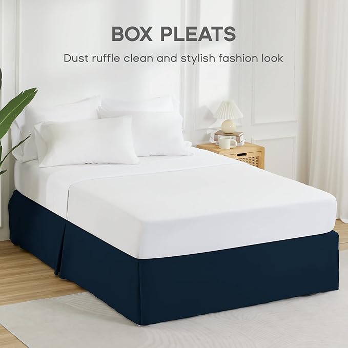 SONIVE Queen Bed Skirt, Classic Tailored Easy Fit Brushed Microfiber Skirts - Image 2