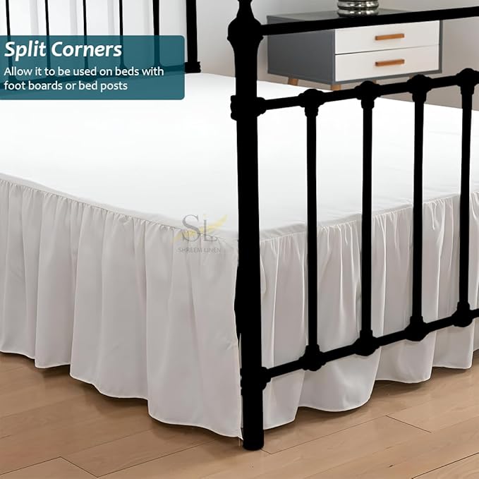 Shreem Linen Ruffled Bed Skirt - Image 2