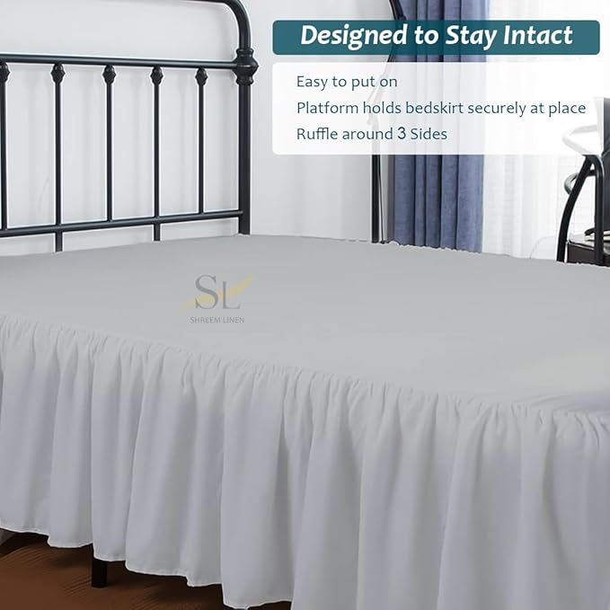 Shreem Linen Ruffled Bed Skirt - Image 7