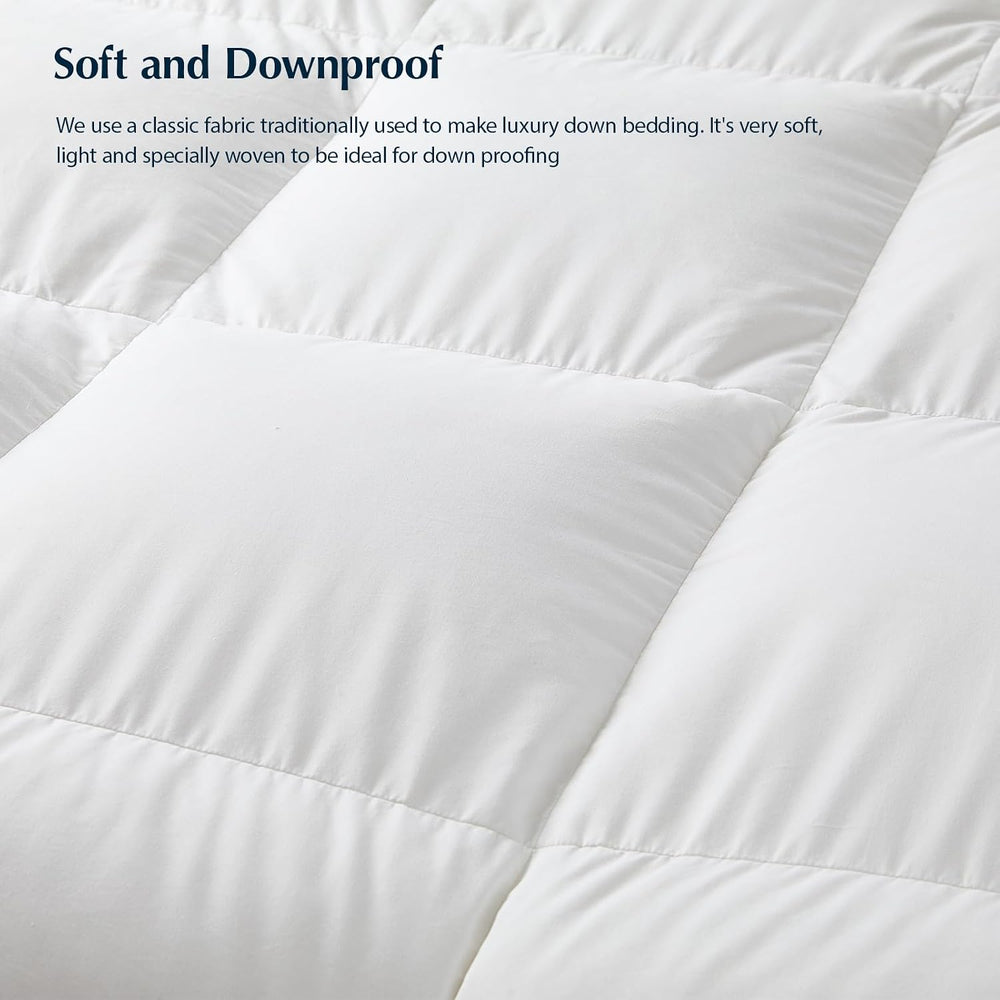 Pacific Coast Goose Feather Down Fiber Comforters King Size, Extra Fluffy Whi...