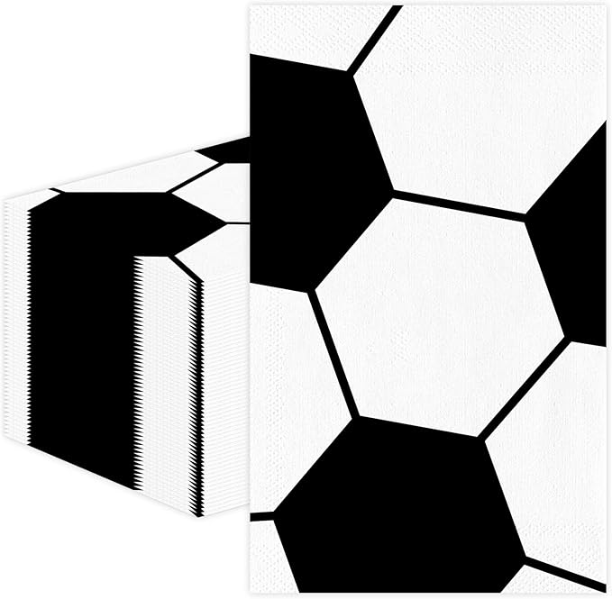 100 PCS Soccer Paper Napkins, Disposable Soccer Bathroom Guest Hand Towels by Unknown