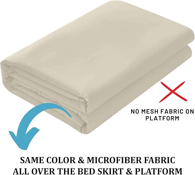 SKY BEDDINGS - King Size Ruffled Bed Skirt - 18 Inch Drop Dust Ruffle Bed Skirt - Image 5