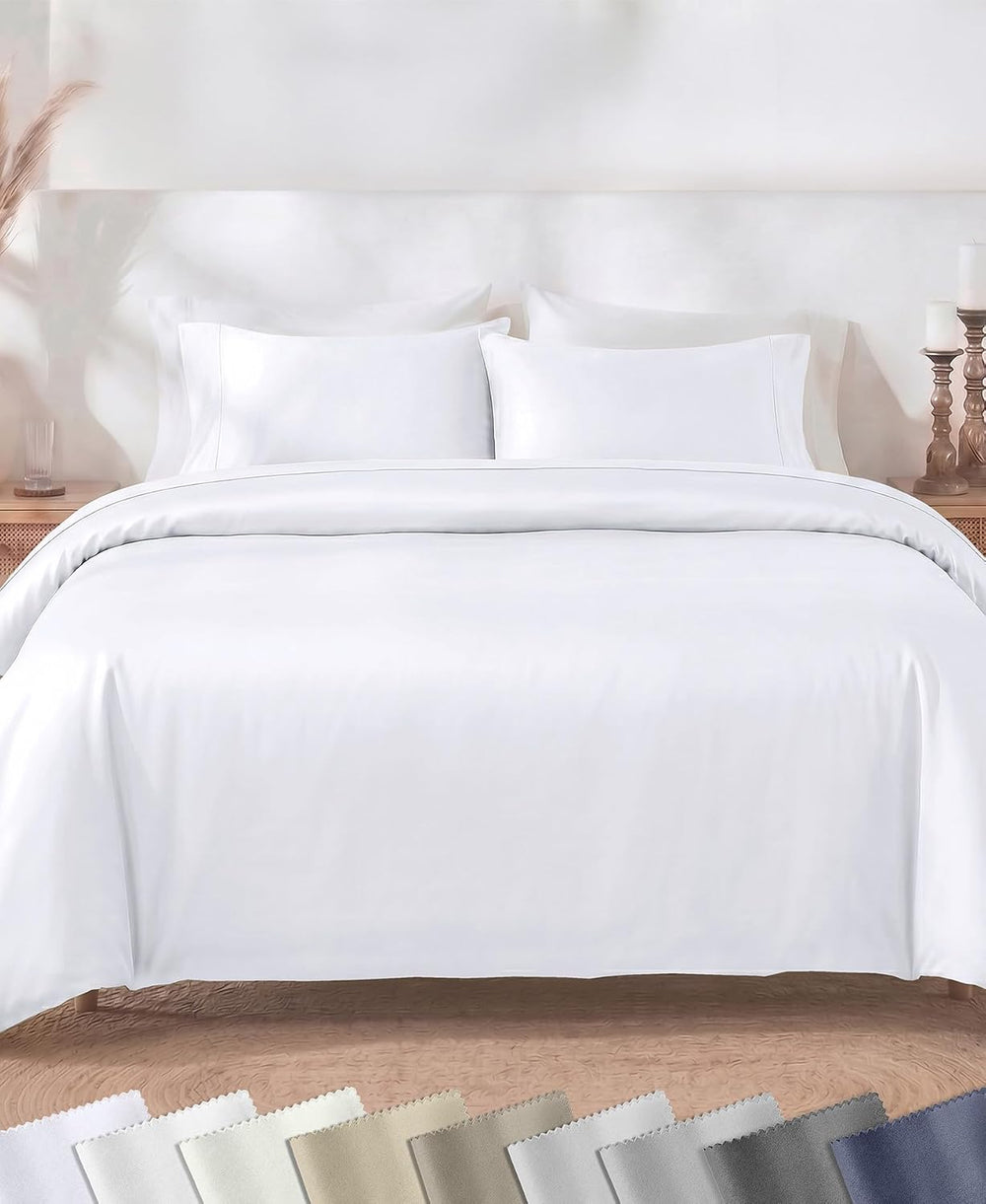 California Design Den Luxury Twin XL Duvet Cover Sets, White