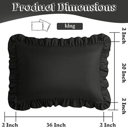 KKJIAF Ruffle Pillow Cases King Size Set of 2, Ruffled Pillow Covers - Image 3