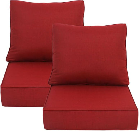 23.5x25 inch Outdoor/Indoor Deep Seat Patio Cushions Set of 2 Deep Seat Bottom by Gardenlucky