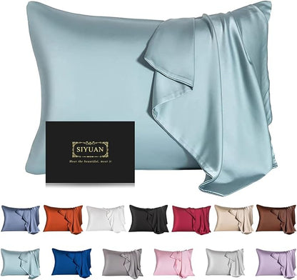 Mulberry Silk Pillowcase for Hair and Skin, Standard Size Cooling Silk Pillow by SIYUAN
