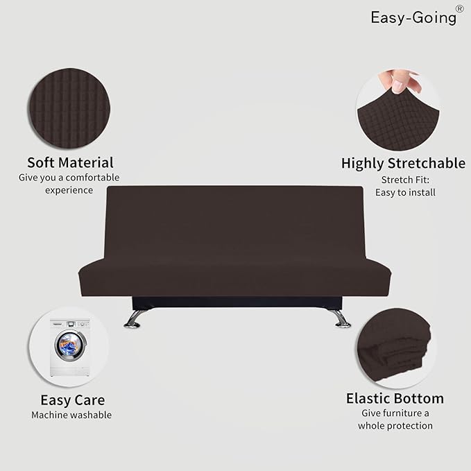 Easy-Going Stretch Futon Slipcover Armless Sofa Cover Furniture Protector - Image 3