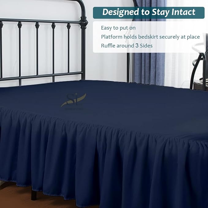 Shreem Linen Ruffled Bed Skirt - Image 7