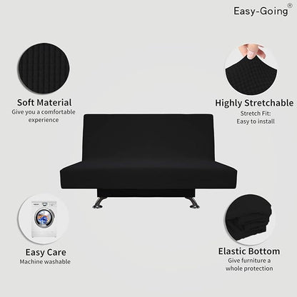 Easy-Going Stretch Futon Slipcover Armless Futon Bed Cover Furniture Protector - Image 3
