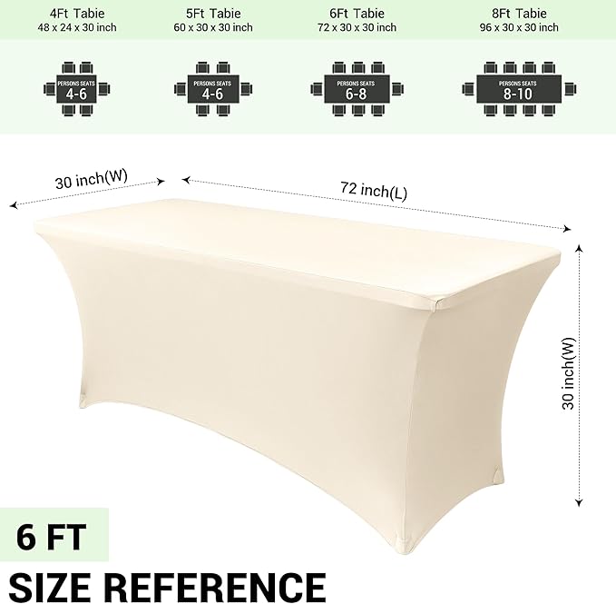 Obstal 6 Pack Stretch Spandex Table Covers - Image 4