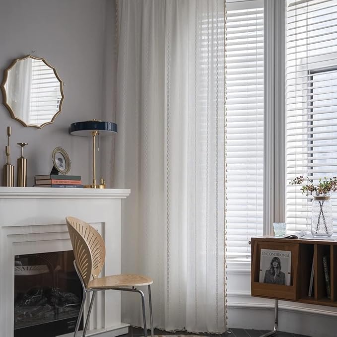 ColorBird Boho Curtains White Drapes - Image 2