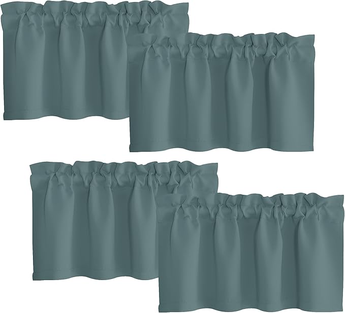 NICETOWN Window Valances for Living Room 4 Panels Rod Pocket Light Blocking by NICETOWN