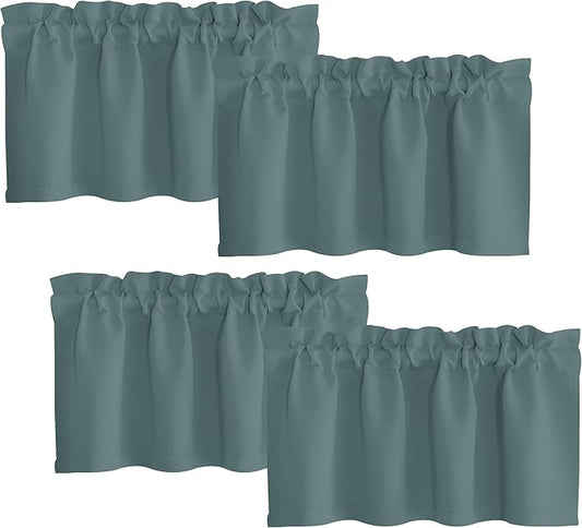 NICETOWN Window Valances for Living Room 4 Panels Rod Pocket Light Blocking by NICETOWN