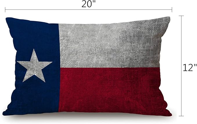 Solekla Texas Flag Lumbar Throw Pillow Cover 12x20 Inch Decorative Bedroom - Image 2