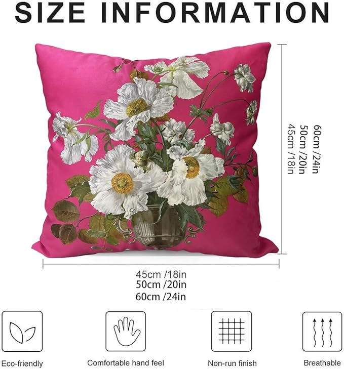 Elegant Velvet Floral Throw Pillow Cover Double Sides Handmake Flower - Image 2