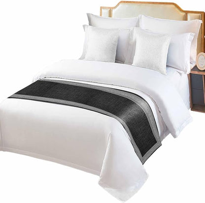 Greece Key Design Black White Bed Runners - Image 2