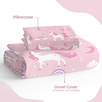 SANDJEST Unicorn Duvet Cover Sets Twin Size - Image 4
