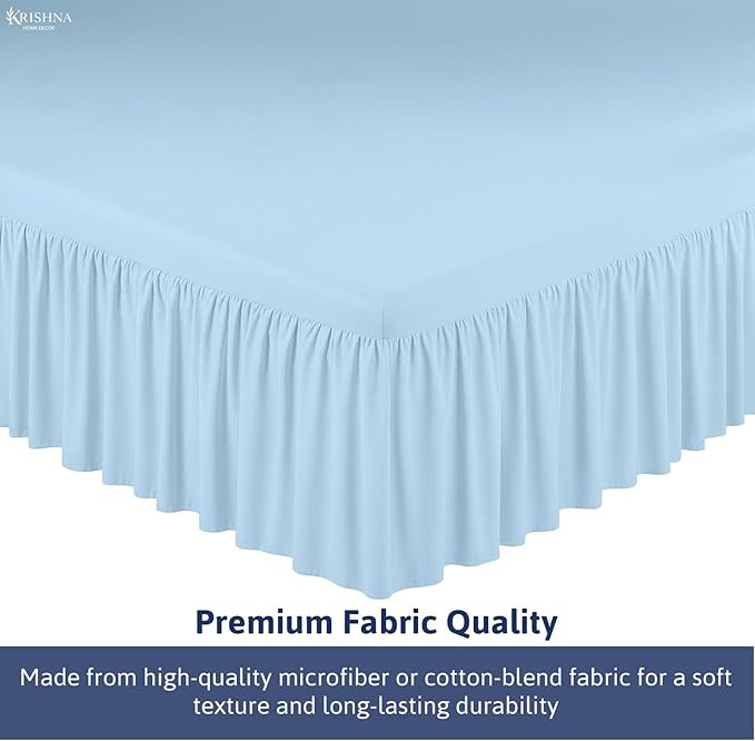 KRISHNA Ruffled Bed Skirt with Split Corners Full, 100% Microfiber Hotel Quality - Image 6