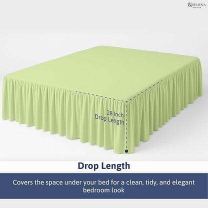 KRISHNA Ruffled Bed Skirt with Split Corners Twin, 100% Microfiber Hotel Quality - Image 4