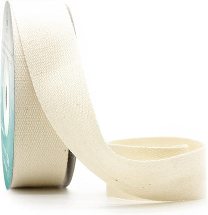 CT CRAFT LLC Ivory Cotton Ribbon 7/8" x 10 Yards by CTCRAFTLLC