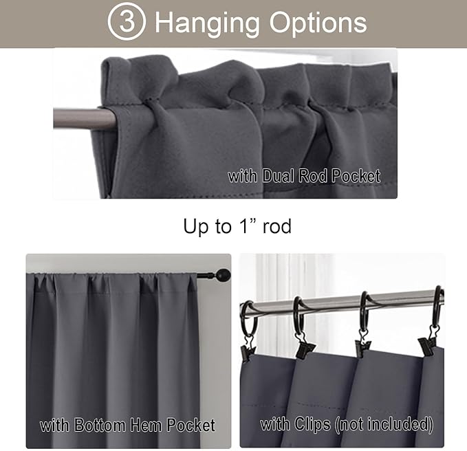 Gwine Charcoal Grey Blackout Curtains - Image 5
