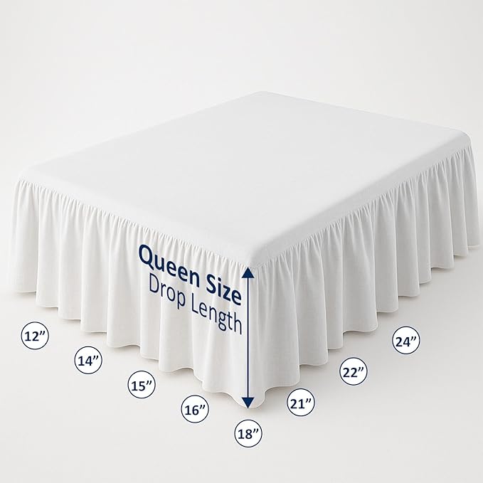 Ruffled Bed Skirt with Split Corners-Dust Ruffle - Image 5