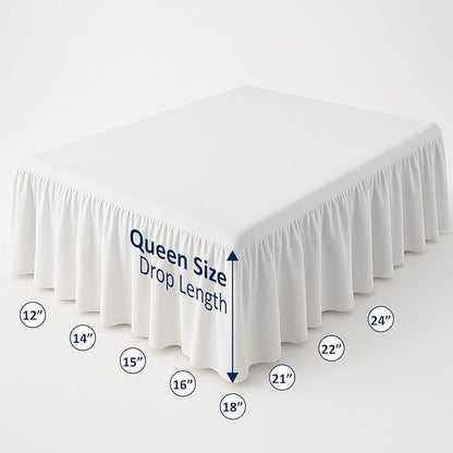 Ruffled Bed Skirt with Split Corners-Dust Ruffle - Image 5