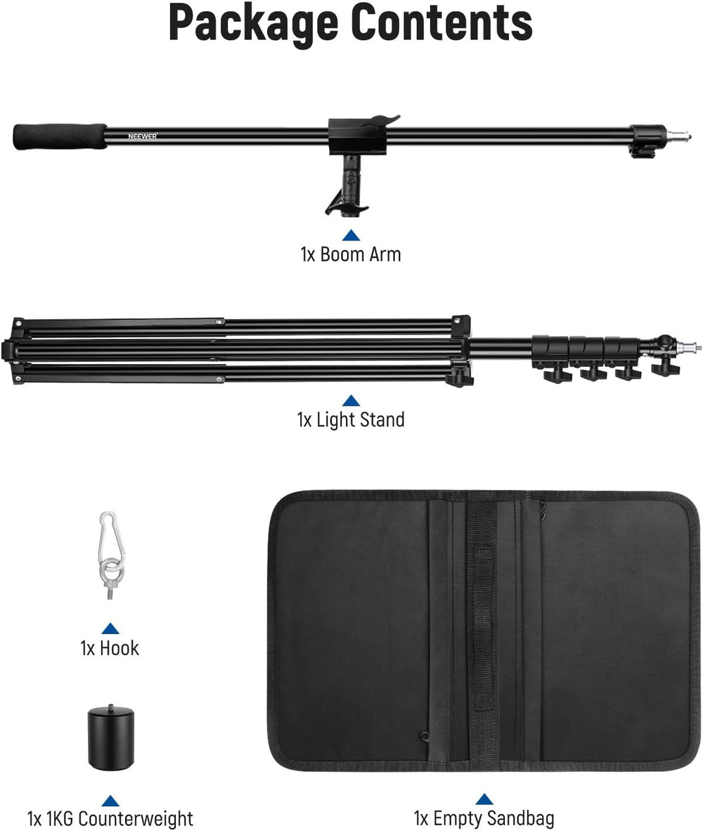 NEEWER Air Cushioned Aluminum Light Stand, 9.8ft/3m Adjustable Photography St...